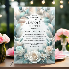 Metal Glam Shiny High End Silver Brautparty Einladung