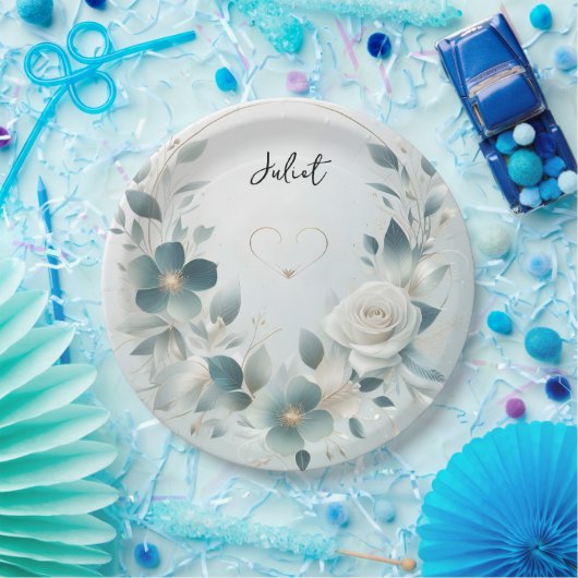 Metal Glam Shiny High End Silver Brautparty Pappteller (Party)