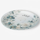 Metal Glam Shiny High End Silver Brautparty Pappteller (Schrägansicht)