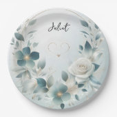 Metal Glam Shiny High End Silver Brautparty Pappteller (Vorderseite)