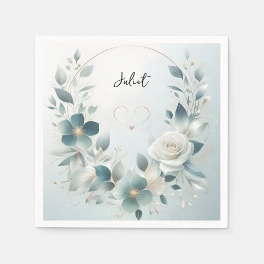 Metal Glam Shiny High End Silver Brautparty Serviette (Vorderseite)