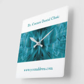 Metal Glow Blue Teeth Zahnklinik Zahnstocher Quadratische Wanduhr (Winkel)