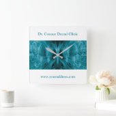 Metal Glow Blue Teeth Zahnklinik Zahnstocher Quadratische Wanduhr (Zuhause)