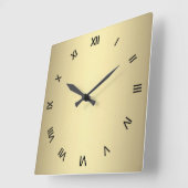 Metal Gold Look mit schwarzen Zahlen Quadratische Wanduhr (Winkel)