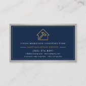 Metal-Handwerker Navy Blau Gold QR-Code Visitenkarte (Vorderseite)