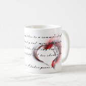 Metal Heart mit Shakespeares Sonnet 18 Coffee Mu Kaffeetasse (VorderseiteRechts)