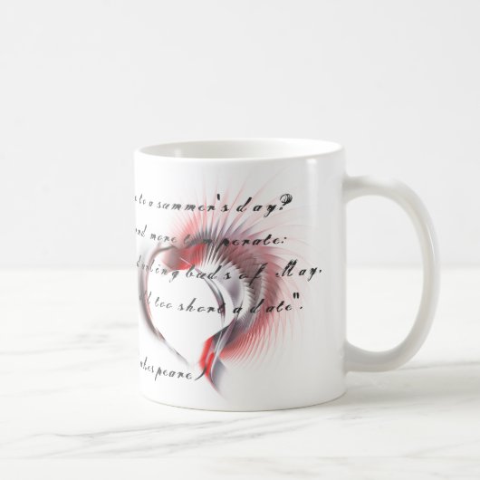 Metal Heart mit Shakespeares Sonnet 18 Coffee Mu Kaffeetasse (Rechts)