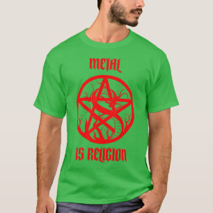 Metal ist Religion Death Metal Pentagramm Schlange T-Shirt