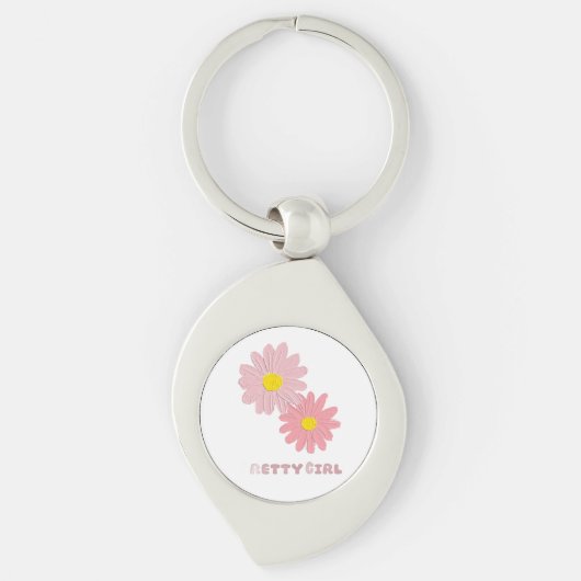 Metal keychain with a floral design schlüsselanhänger (Vorderseite)