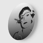 Metal like black and white stylish clock große wanduhr (Winkel)