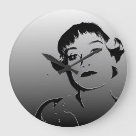 Metal like black and white stylish clock große wanduhr