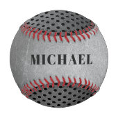 Metal Look Custom Monogram Baseball (Vorderseite)