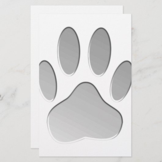 Metal-Look Dog Paw Print Briefpapier (Vorne/Hinten)