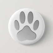 Metal-Look Dog Paw Print Button (Vorderseite)
