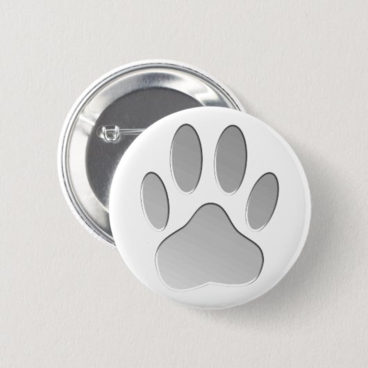 Metal-Look Dog Paw Print Button (Vorne & Hinten)