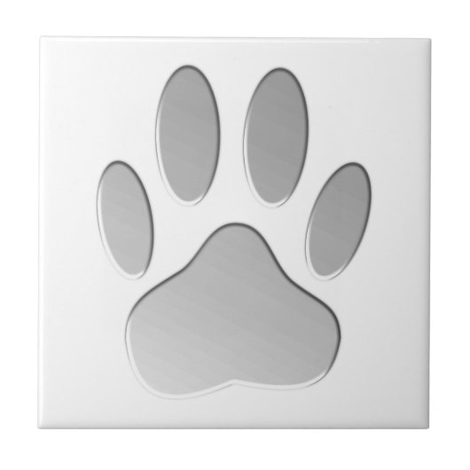 Metal-Look Dog Paw Print Fliese (Vorderseite)