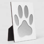 Metal-Look Dog Paw Print Fotoplatte (Seite)