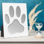 Metal-Look Dog Paw Print Fotoplatte (Seite)