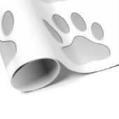Metal-Look Dog Paw Print Geschenkpapier (Rolleneckpunkt)