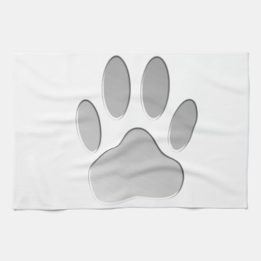 Metal-Look Dog Paw Print Handtuch (Horizontal)