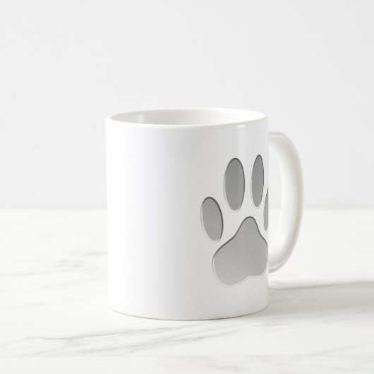 Metal-Look Dog Paw Print Kaffeetasse (VorderseiteRechts)