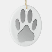 Metal-Look Dog Paw Print Keramikornament (Rechts)