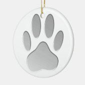 Metal-Look Dog Paw Print Keramikornament (Links)