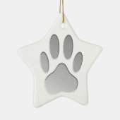 Metal-Look Dog Paw Print Keramikornament (Rechts)