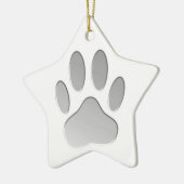 Metal-Look Dog Paw Print Keramikornament (Links)
