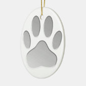 Metal-Look Dog Paw Print Keramikornament (Links)