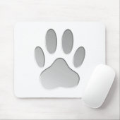 Metal-Look Dog Paw Print Mousepad (Mit Mouse)