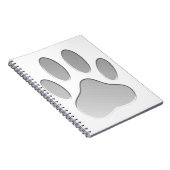 Metal-Look Dog Paw Print Notizblock (Rechte Seite)