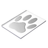 Metal-Look Dog Paw Print Notizblock (Linke Seite)
