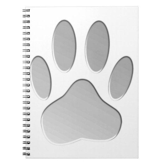 Metal-Look Dog Paw Print Notizblock (Vorderseite)