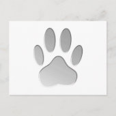 Metal-Look Dog Paw Print Postkarte (Vorderseite)