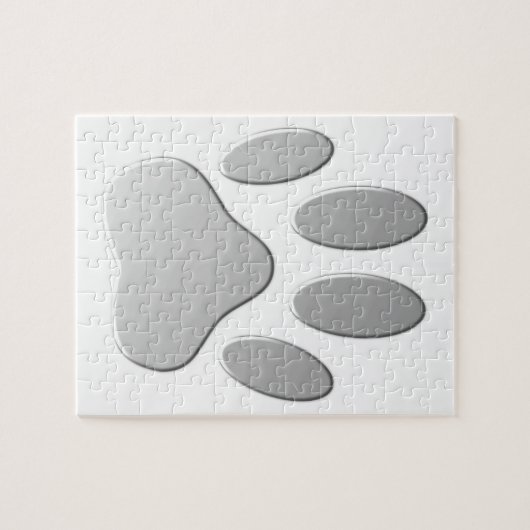 Metal-Look Dog Paw Print Puzzle (Horizontal)