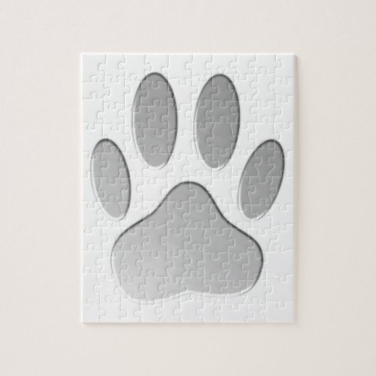 Metal-Look Dog Paw Print Puzzle (Vertikal)