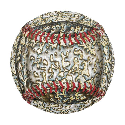 Metal-Look goldversilberter Stahl Baseball (Rückseite)