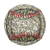Metal-Look goldversilberter Stahl Baseball (Vorderseite)