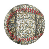 Metal-Look goldversilberter Stahl Baseball (Vorderseite Links)