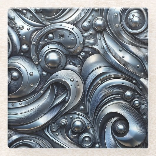 metal look, industrial style glasuntersetzer (Vorderseite)