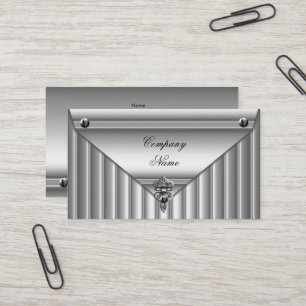 Metal Look White Silver Elegantes Profil Visitenkarte