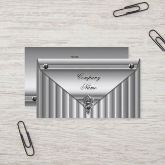 Metal Look White Silver Elegantes Profil Visitenkarte