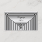 Metal Look White Silver Elegantes Profil Visitenkarte (Vorderseite)