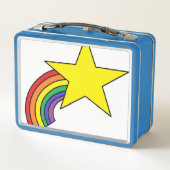 Metal Lunch Box mit gelben Sternen und Regenbogen (Rückseite)