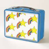 Metal Lunch Box mit gelben Sternen und Regenbogen (Vorderseite)
