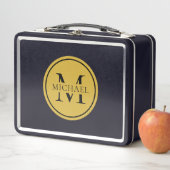 Metal Lunch Box mit Personalisierter Monogram und  (Beispiel)