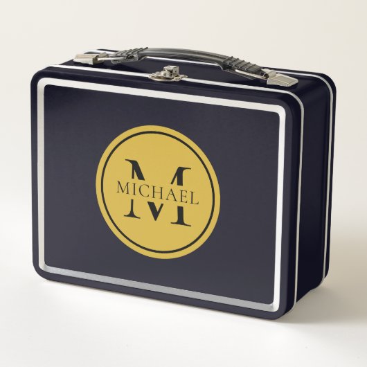 Metal Lunch Box mit Personalisierter Monogram und  (Vorderseite)