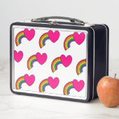 Metal Lunch Box mit Regenbogen und rosa Herzen (Beispiel)