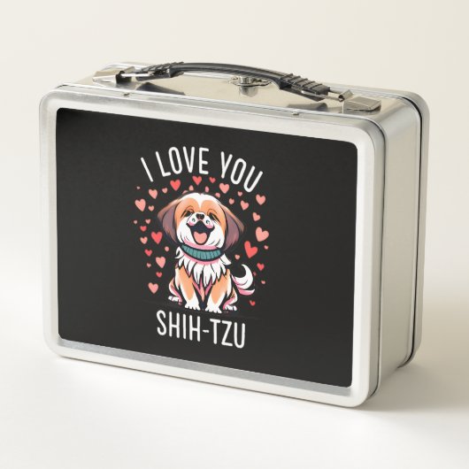 Metal Lunch Box - mit Zeichnend Liebe Shih-Tzu (Rückseite)